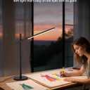 Tubicen Rotatable Desk Lamp 360 Joint Reading Table Lamp Adjustable Arm/Head Work Desk Lighting 3 Color 4- Stage Modern LED Touch Dimmable Angle Desk Task Lamp for Office Bedroom 15W Black