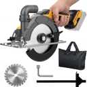 6 Inch Brushless Circular Saw Compatible with Dewalt 20V Battery(NO Battery) with Tool Bag,Guide Ruler,6" Blade,2" Cutting Depth,0-45Bevel for Wood,PVC and Plastics