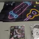 Roller Skating Party Decorations Glow Neon Happy Birthday Banner Let's Roll Backdrop Retro Roller Skating Honeycomb Centerpieces Hanging Swirl Decor for Kids Adults Hip Hop Rollerskate Party Supplies