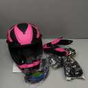 Youth Dirt Bike Helmet DOT Approved,Adult Full Face Motocross Set(X Pink,M)