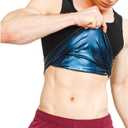Sweat Shaper Mens Premium Slimming Shapewear Workout Sauna Tank Top Vest (Large-X-Large, Black)