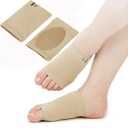 2Pcs Arch Support Sleeve Bands, Compression Arch Support Brace, Cushioned Gel Foot Sleeves Gel Pad Inside for Flat Feet Plantar Fasciitis Foot Pain Relief Heel Spurs (Beige, One Size)