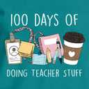 100 Days of School Shirt Teacher School Days Long Sleeve Shirts Funny 100 Days Celebration Tee Tops (XL)
