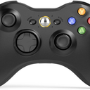 W&O Wireless Controller Compatible with Xbox 360 2.4GHZ Gamepad Joystick Wireless Controller Compatible with Xbox 360 and PC Windows 7,8,10,11 with Receiver (Black)