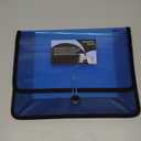 Lion Expand-N-File Poly Expanding Wallet, Letter (9-1/2 inch x 12 inch), 3 inch Gusset, Transparent Blue, 1 Wallet (48160-BL)