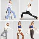 baleaf Women's Flare Leggings with Zipper Pockets Crossover High Waist Bootcut Yoga Pants Tummy Control Bell Bottom Leggings (XL)