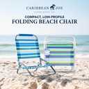 Caribbean Joe Folding Beach Chair, 1 Position Lightweight and Portable Foldable Outdoor Camping Accessories, Red, 20.47 Inches X 18.11 Inches X 24 Inches