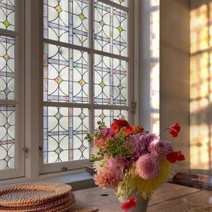 3D Stained Glass Window Film, Decorative Window Privacy Film for Bathroom,Front Door,Home, Sun Blocking Heat Control,Static Cling,A Million Dreams, 23.6inch x 35.4inch