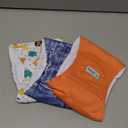 Teamoy Reusable Wrap Diapers for Male Dogs, Washable Puppy Belly Band Pack of 3 (M, 13"-16" Waist, Orange+ Denim+ Fat Smile)
