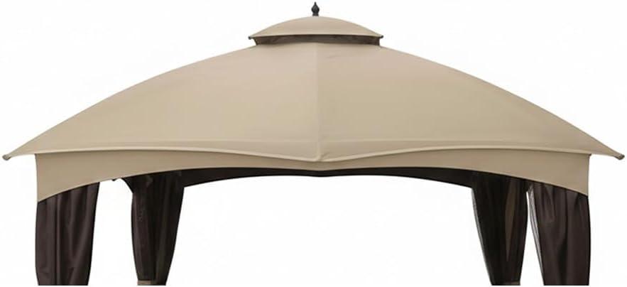 Garden Winds Durable 350 Replacement Canopy Top Compatible with Allen Roth 10' x 12' Gazebo Models GF-12S004B, TPGAZ17-002 - Beige