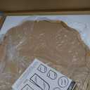 Circle Wood Mirrors for Wall, Wavy Round Bathroom Scalloped Mirror Wooden Frame 28 Inch for Living Room Farmhouse Bedroom Hallway Entryway Living Room with Shatterproof Glass Wall Mounted