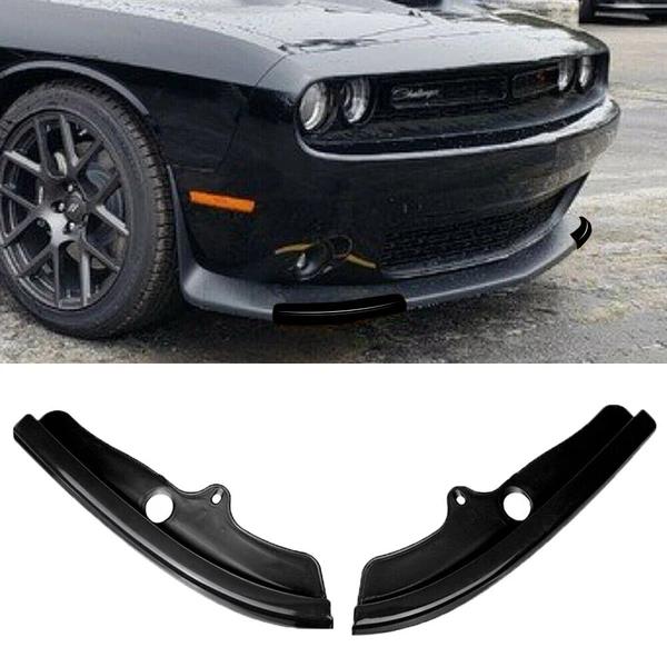MIUJEE Front Bumper Lip Splitter Guard Protector Cover Exterior Accessories Compatible with Dodge Challenger Scat Pack R/T GT SRT, Black