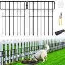 25 Panels No Dig Animal Barrier Fence  17" H x 20.6 Ft L Rustproof Metal Garden Fence Border, Outdoor Dog & Rabbit Fence to Stop Digging Underneath, Small Pet Fencing for Yard, Lawn & Flower Beds