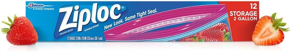 Ziploc Storage Bags, Jumbo 2 Gallon Size (12 Bags)