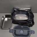 Vabaso Electric Lunch Box for Adults, 80W Heated Lunch Box with Dual 1.5L Stainless Steel Containers, Portable Food Warmer for Men Work Car Truck, 12V/24V/110V/220V - Eternal Gray