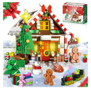 GIVFOZAY Christmas Gingerbread House Building, Christmas Village House Building Set, Contain Christmas Tree and Train, Xmas Brick Toy Gifts for Adults Teens and Kids 1288PCS
