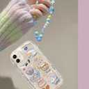 Cute Phone Case for iPhone 13 Pro Teens Case with Cute Clear 3D Bear Floral Aesthetic Phone Case with Lovely Bear Heart Charm Phone Case Girly Woman