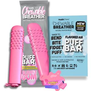Smokeless Inhaler Breather Chewer, Aromatherapy Breathing Tool, Portable Fresh Air Diffuser for Habit Replacement, Wellness Quit Smoking, Travel Friendly (Bubble Gum)