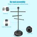 Hestiasko Pool Towel Rack Outdoor, 59" Aluminum Towel Holder with Wide Stable Base,6 Adjustable Bars, Pool Furniture,Rustproof Towel Drying Rack for Pool, Patio, Hot Tub,& Spa Gray
