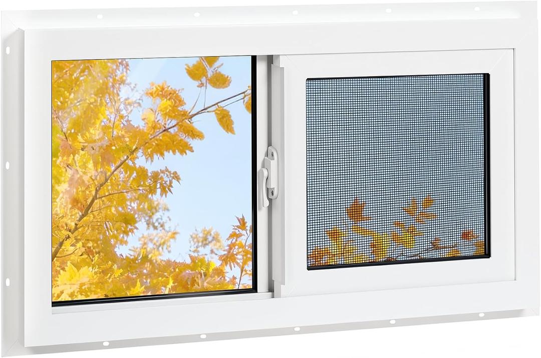 Vinyl Basement Window, Bathroom Sliding Window 36" x 24" White
