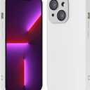 Compatible with iPhone 14 Hard Body AG Glass Matte Frost Cellphone Mobile Basic case Cover casing funda para Drop Protection Camera Lens Protection Raised Bezels (White)
