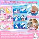 Amylove 24pcs 8 * 8.5in Unicorn Canvas Tote Bag Bulk Reusable Candy Grocery Shopping Gift Mini Canvas Bags 12 Patterns Unicorn Design for Halloween Party Supplies Favors