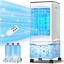 Portable Air Conditioners, 2.5 Gal Evaporative Cooling Fans that Blow Cold Air, 3 Speed Portable AC Unit, Quiet Swamp Cooler w/Timer & Remote, Windowless Air Conditioner for Bedroom Office Garage