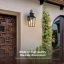 ALVIME Outdoor Wall Lights, Brushed Gold Finish Exterior Wall Lanterns, Metal Waterproof Porch Light Fixtures for House, Patio, Garage, E26 Base&High Strength Clear Glass, Small Wall-16.625 Inch