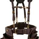 OX Pro Construction Tool Belt with Suspenders - (L) Made of Oil-Tanned Leather with Double-Stitching and Steel Rivets - 22-Pocket Leather Tool Belt Pouches OX-P263601