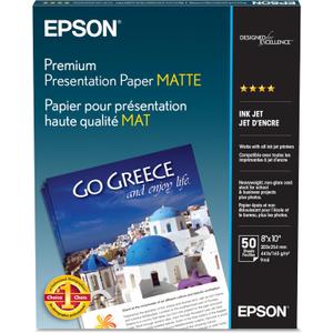 Epson Premium Presentation Paper MATTE (8x10 Inches, 50 Sheets) (S041467),Bright White