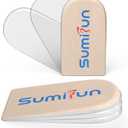 Sumifun Heel Lift, 3-Layer Gel Shoe Lifts for Women Uneven Legs, Adjustable Orthopedic Heel Lifts for Heel Pain and Leg Length Discrepancy, Heel Wedge Inserts 1/8" 2/8" 3/8" (Size S, Beige)