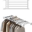 Hershii Expandable Shelf Rod Closet System 5-Bar Telescopic Heavy Duty Clothes Hanger Adjustable DIY Storage Organizer Shoe Rack (19.68 - 31.49 inches, Ivory)