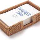 Rattan Napkin Holder Rectangular, Wicker Napkin Basket for Kitchen, Flat Napkin Holders for Paper Napkins, Woven Napkin Holders for Tables (9.5 x 5.5 x 2.2 inch)