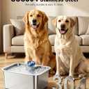 PETNF 3-Gallon 304 Stainless Steel Dog Water Fountain for Large Dogs, Extra Wide Drinking Area, Automatic Water Bowl Dispenser for Large Dogs & Multi-Pet Homes, 7-Stage Filtration System, Quiet Pump