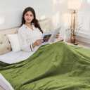 Electric Heated Blanket 72"x84" Full Size Flannel & Sherpa - 4 Heat Settings & 10H Auto Shut Off for Safe Overnight Use, Fast Heating, Machine Washable for Bed, Couch, Office - Green