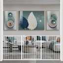 WAOWAO Triple Lock Baby Gate Extra Wide 67.32-72.04" Pressure Mounted Walk Through Swing Auto Close Safety White Metal Dog Pet Puppy Cat for Stairs,Doorways,Kitchen