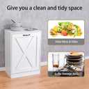 13 Gallon Wooden Tilt Out Trash Cabinet Hidden Trash Can Kitchen Recycling Cabinet Laundry Cabinet for Kitchen, Living Room (White)