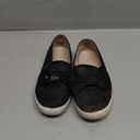 kkdom Girls Slip On Glitter Sneakers Cute Bow Lazy Tennis Shoes Loafers for Little Girls(Toddler/Little Kid/Big Kid) (Black)