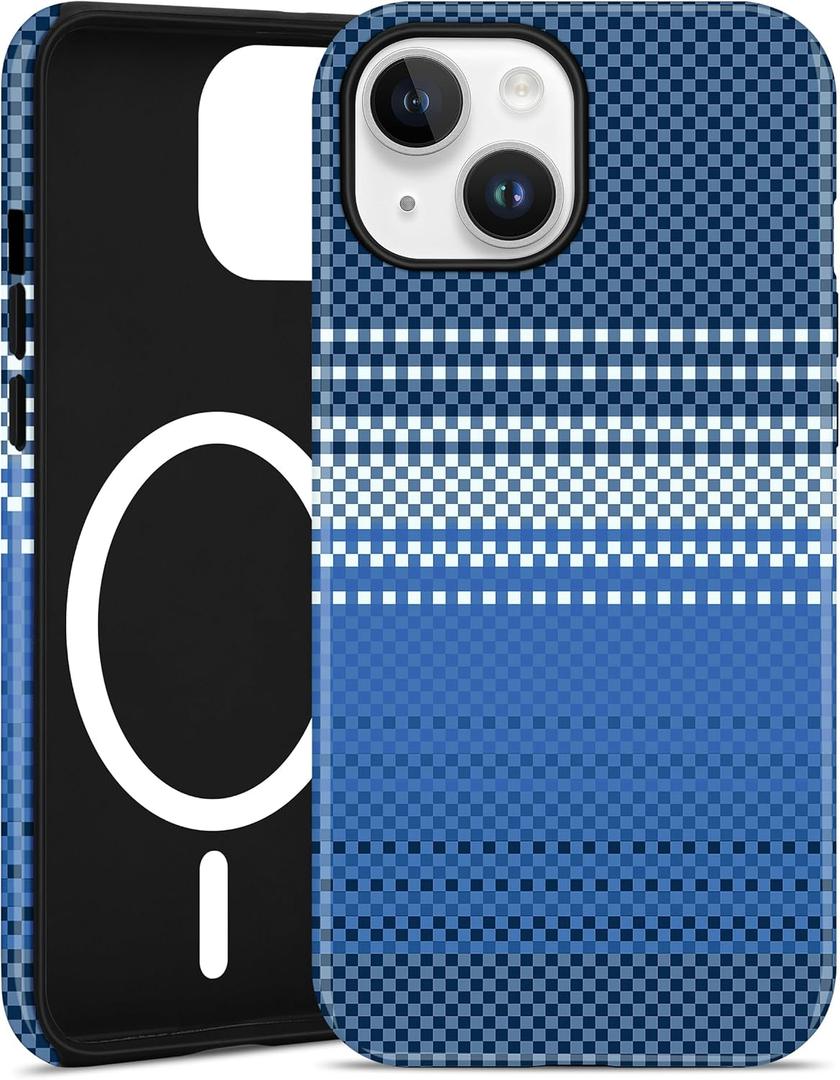 Jusy Compatible with Magsafe Phone Case for iPhone 15 Plus, Minimalist Design iPhone Cover with Wireless ChargingMatte - Blue
