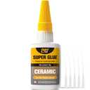 Ceramic Super Glue Liquid, Clear Instant Cyanoacrylate Adhesives for Ceramic Repair Food Safe, All Purpose CA Glue for Shoe Plastic Leather Glass Model Metal Wood Pottery Porcelain Mugs Clay Dishes (1oz-Thick)