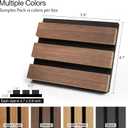 4-Pack 4.7" x 5.9" Wood Slat Wall Panel, Soundproof Wooden Paneling for Interior Wall Decor, Wood Slat Acoustic Panels for Wall- 4 Colors Samples Pack