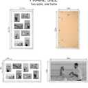 Hongkee 12x22 Picture Frame Set of 2, Distressed White with Glass Collage Frame, Display Eight Opening 4x6 Photos With Mat or 12 x 22 Newspaper Without Mat - Horizontal or Vertical Wall Mounting