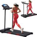 Compact Walking Pad with Handle Bar, 3.5HP Electric Portable Walking Pad Treadmills with Handles for Home Small Spaces, 0.6-10MPH Home Small Treadmill with Big Screen for Office Apartment, 400LBS