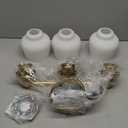 Emak Gold Vanity Light with Milk Glass Shade, Modern Bathroom Light Fixtures Over Mirror, 3-Light Bathroom Vanity Lights for Mirror, Bath, VL122-GD-ML-3