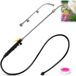 Enhon Pump Sprayer Wand with 2 Types of Nozzles, 3 Hole Nozzle Replacement, Stainless Steel Sprayer Wand Replacement with Trigger & Hose