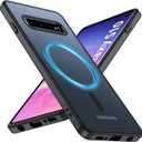 Magnetic for Samsung Galaxy S10 Phone Case, S10 4G-NO 5G Compatible with Magsafe, Shockproof Military Grade Drop Protection, Translucent Matte Slim Rugged Cover Shockproof Case for S10, Black
