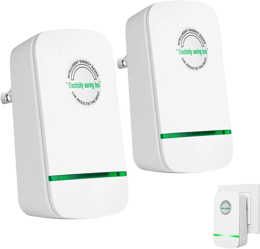 New Universal Energy-Saving Box, Reduce Electricity Bills, Plug-and-Play, Power Factor Corrector for Home and Office Use (2Pcs)