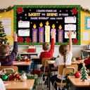 Geyoga Christmas Advent Bulletin Board Set Religious Christian Christmas Sunday School Decorations for Classroom Church Holiday Jesus Candles Bulletin Boards Cutouts Winter Chalkboard Office Supplies