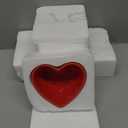 Sumind 4 Pack Valentine Heart Shaped Bowl Cute Ceramic Bowl Red Candy Dish Heart Shaped Plates for Home Fruit Salad Soup Cereal Snacks Dessert Pudding Kitchen Household Cooking Gifts(4.5 x 3.7 Inch)