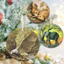 3.5" Ceramic Bald Eagle Ornaments for Christmas Tree, Christmas Ornament, Heirloom Keepsake, Gift Exchange, Gift Idea, Bauble Present